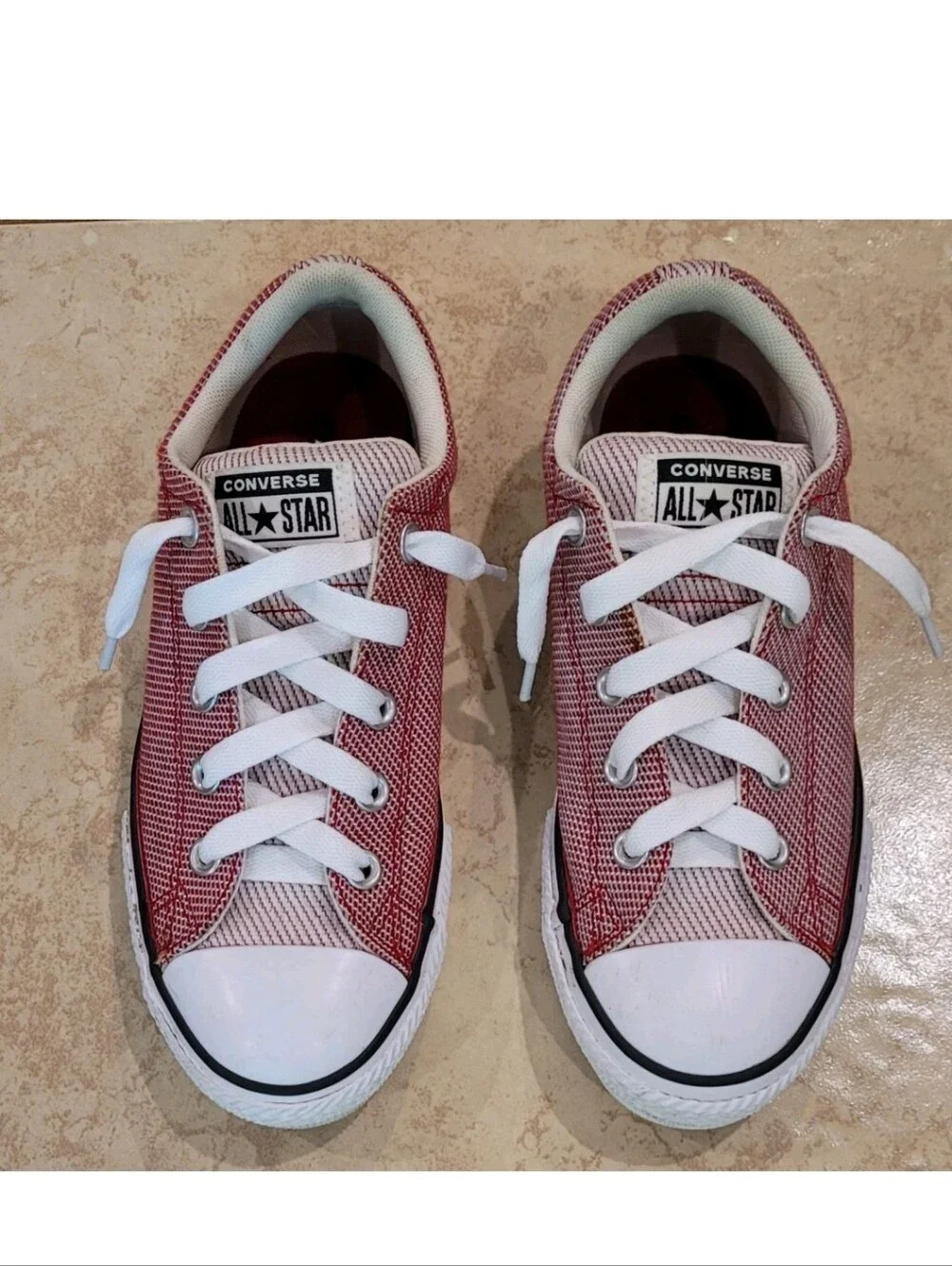 Converse Chuck Taylor All Star Madison Ox Red/White Woven Canvas Sneakers VGUC